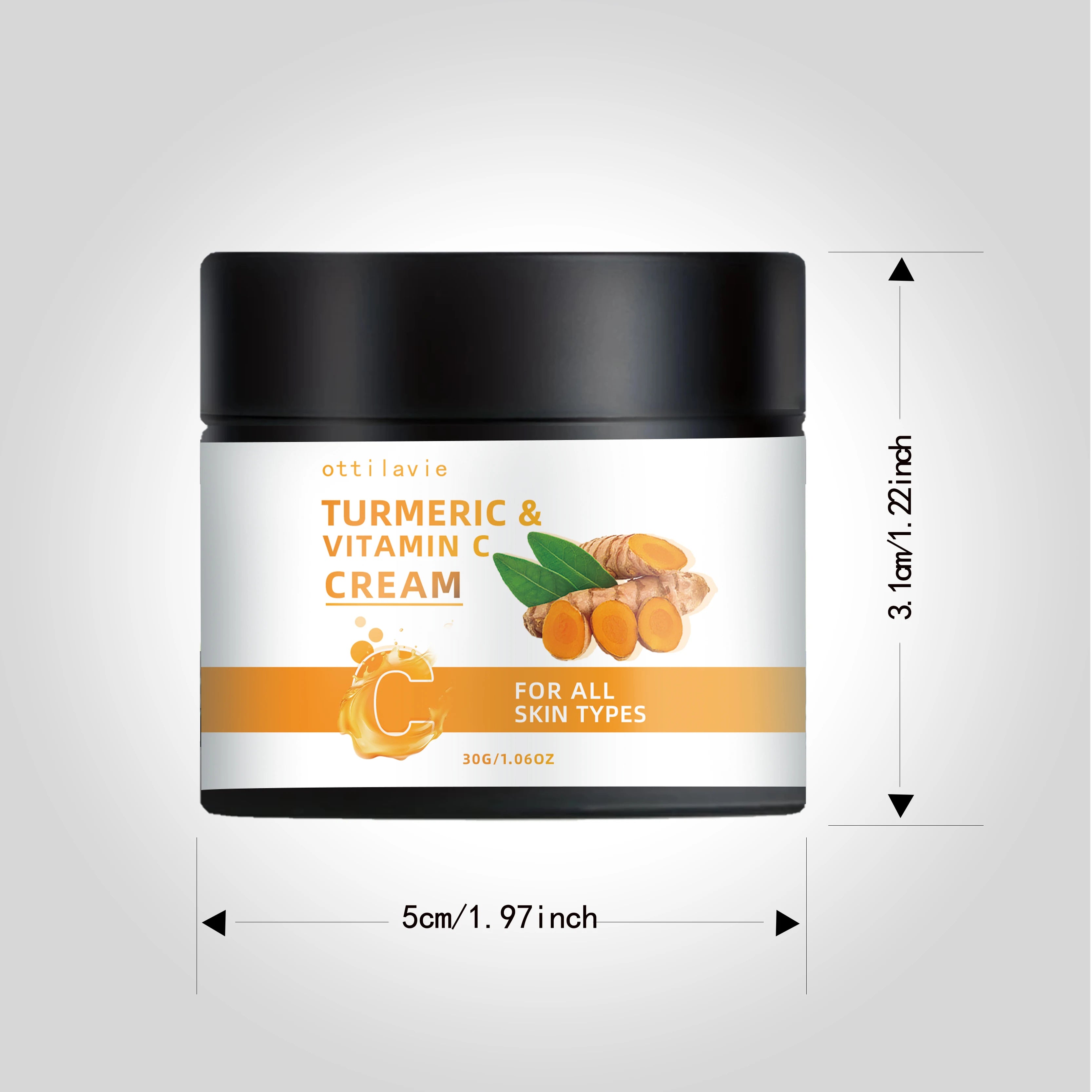 Turmeric & Vitamin C Cream -Lightweight Nourishment for Face& Neck, Fast-Absorbing HydrationAll Skin Types