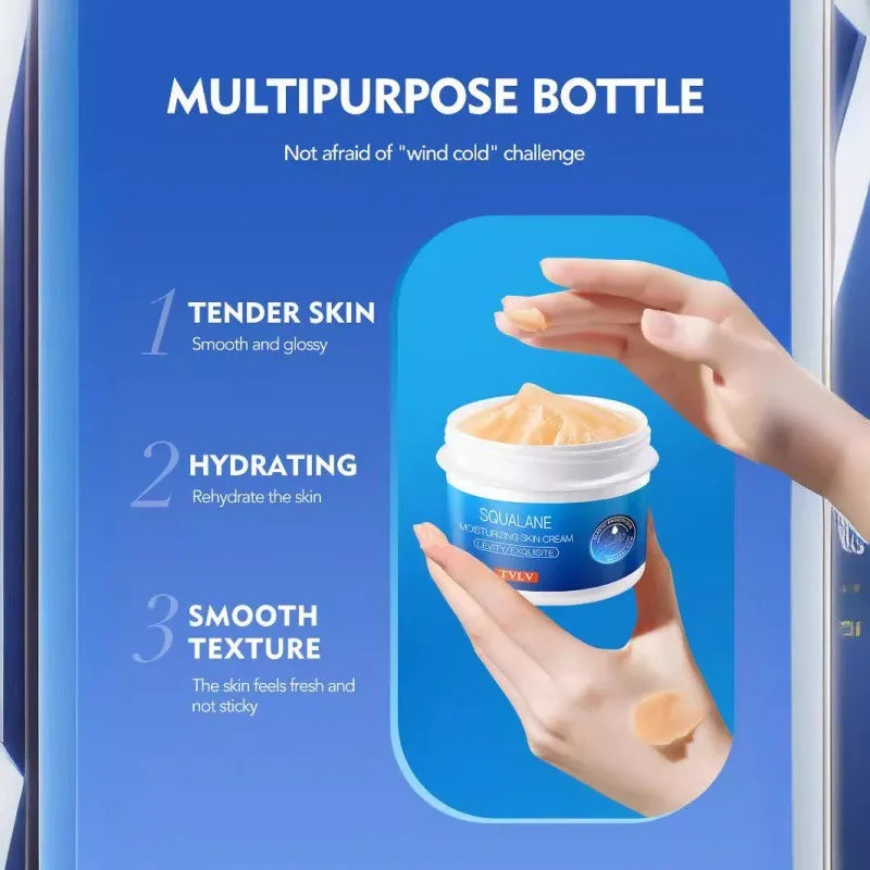 Ultra-Nourishing Squalane Cream for Dry Rough Skin Deeply Moisturizing Prevents Cracking Dryness Refreshing But Not Greasy