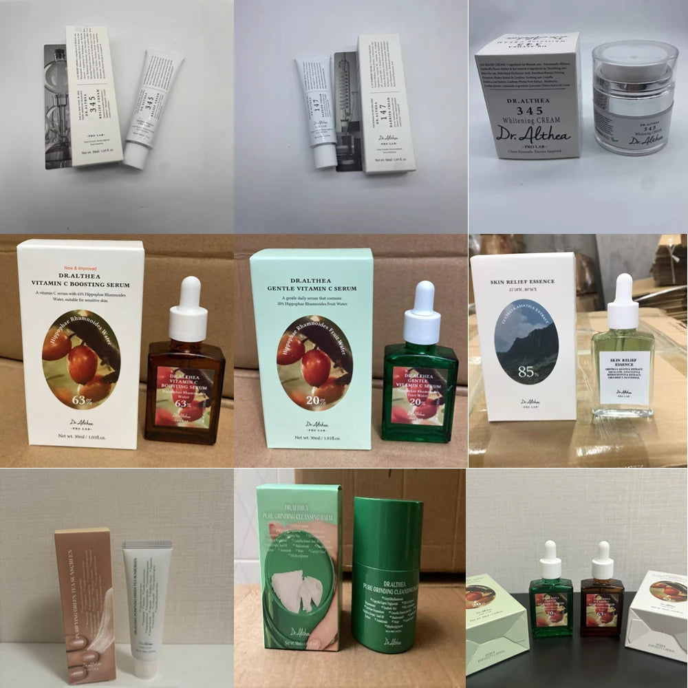 Korean Dr.Althea Skin Care Kit - 345/147 Antioxidant Cream, Gentle Vitamin C Serum, Green Calming, Orange Moisturizing Skin Care