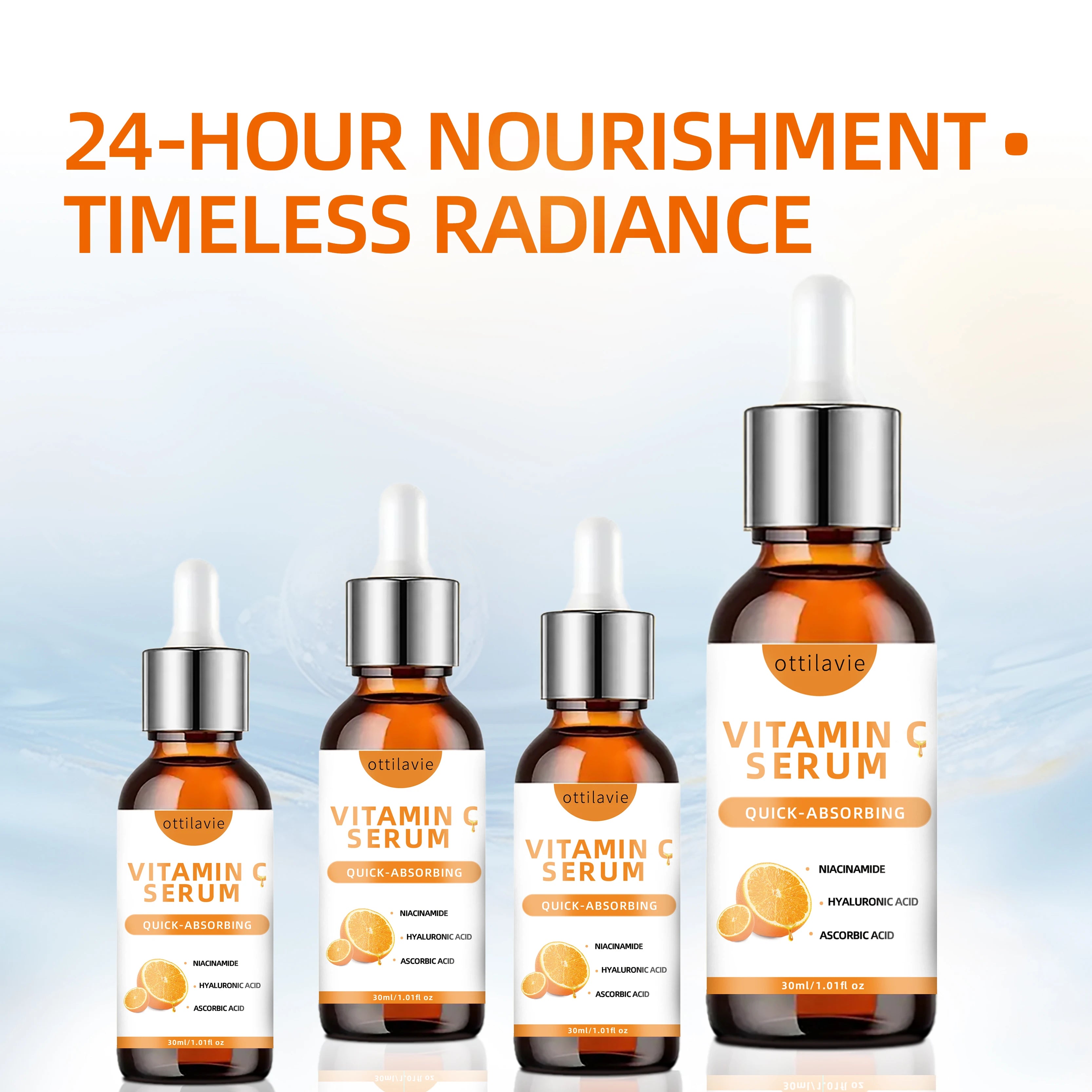 Vitamin C Serum with Hyaluronic Acid – Fast-Absorbing, Deep Hydration, Non-Greasy, 24-Hour Nourishment for Instant Glowing Skin
