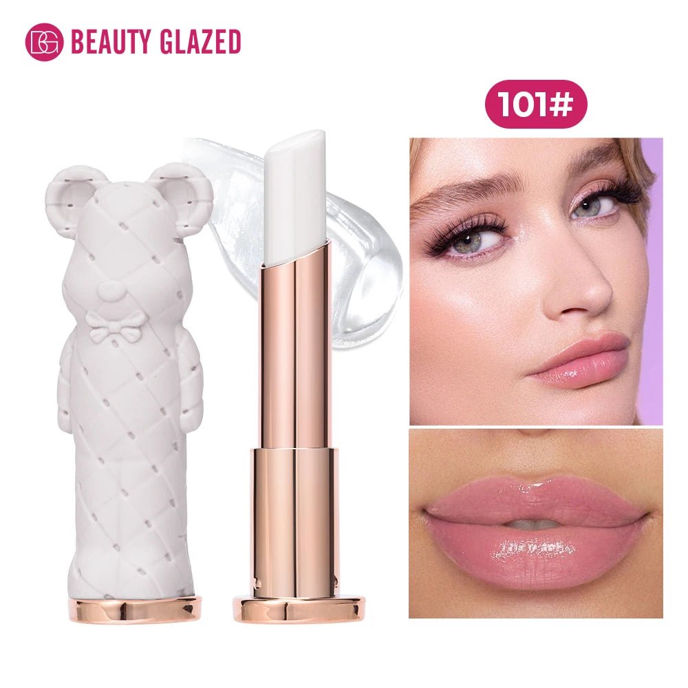 Beauty Glazed Bear Moisturizing Lipstick,Colored Lip Balm,Nourishing Lip stick,Easy To Color,Watery - TouchGuard