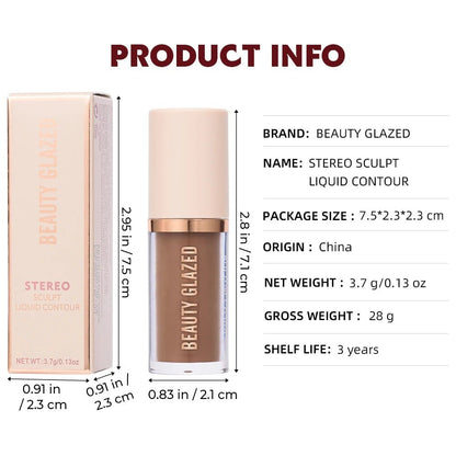 2025 Beauty Glazed 2 Color Liquid Contouring To Enhance The Facial Contour,Waterproof ,Matte,V - face Shaping Contour Face Makeup - TouchGuard
