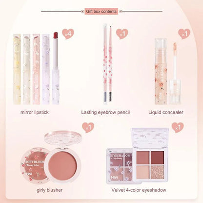 8 - Piece Beauty Set with Lipstick, Concealer, Eyeshadow, Eyebrow, and Blush Makeup - TouchGuard