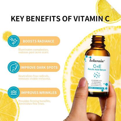 Vitamin C Face Serum Vitamin CE Serum with Ferulic Acid for Women Vitamin E&amp;Ferulic Serum Skin Care, Vitamin C Serum for Face