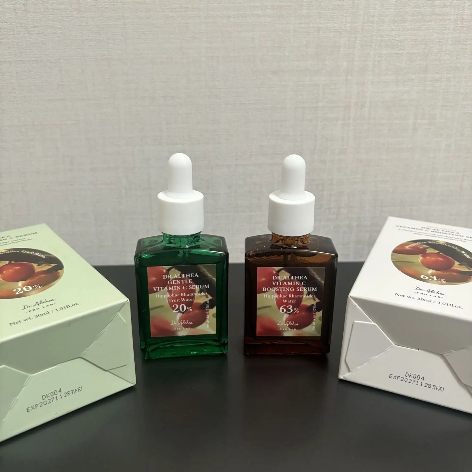 Korean Dr.Althea Skin Care Kit - 345/147 Antioxidant Cream, Gentle Vitamin C Serum, Green Calming, Orange Moisturizing Skin Care