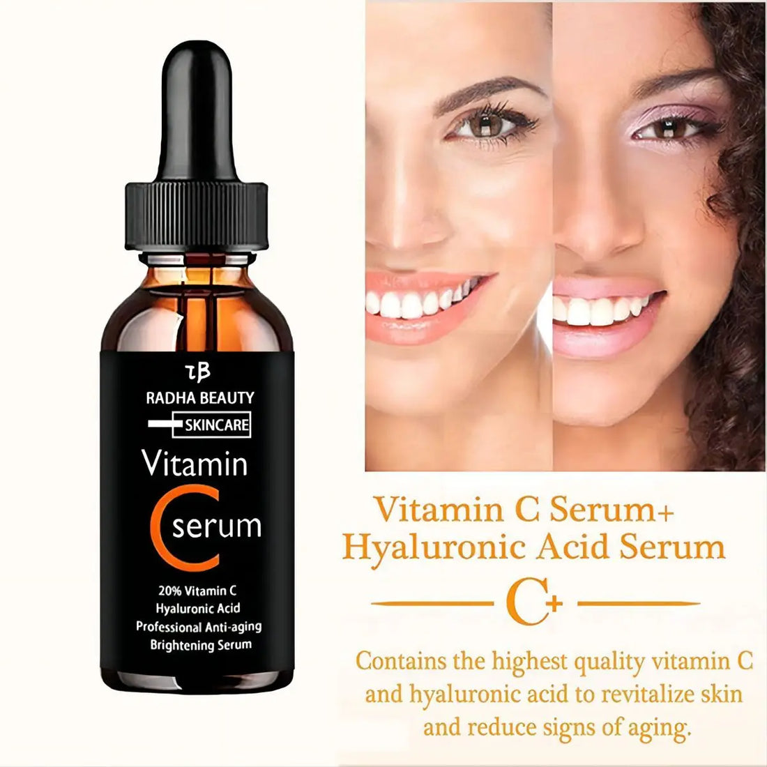 Vitamin C serum Face Serum Long Lasting Moisturizing Improve Roughness Lighten Spots Hyaluronic Acid Facial face lift Essence