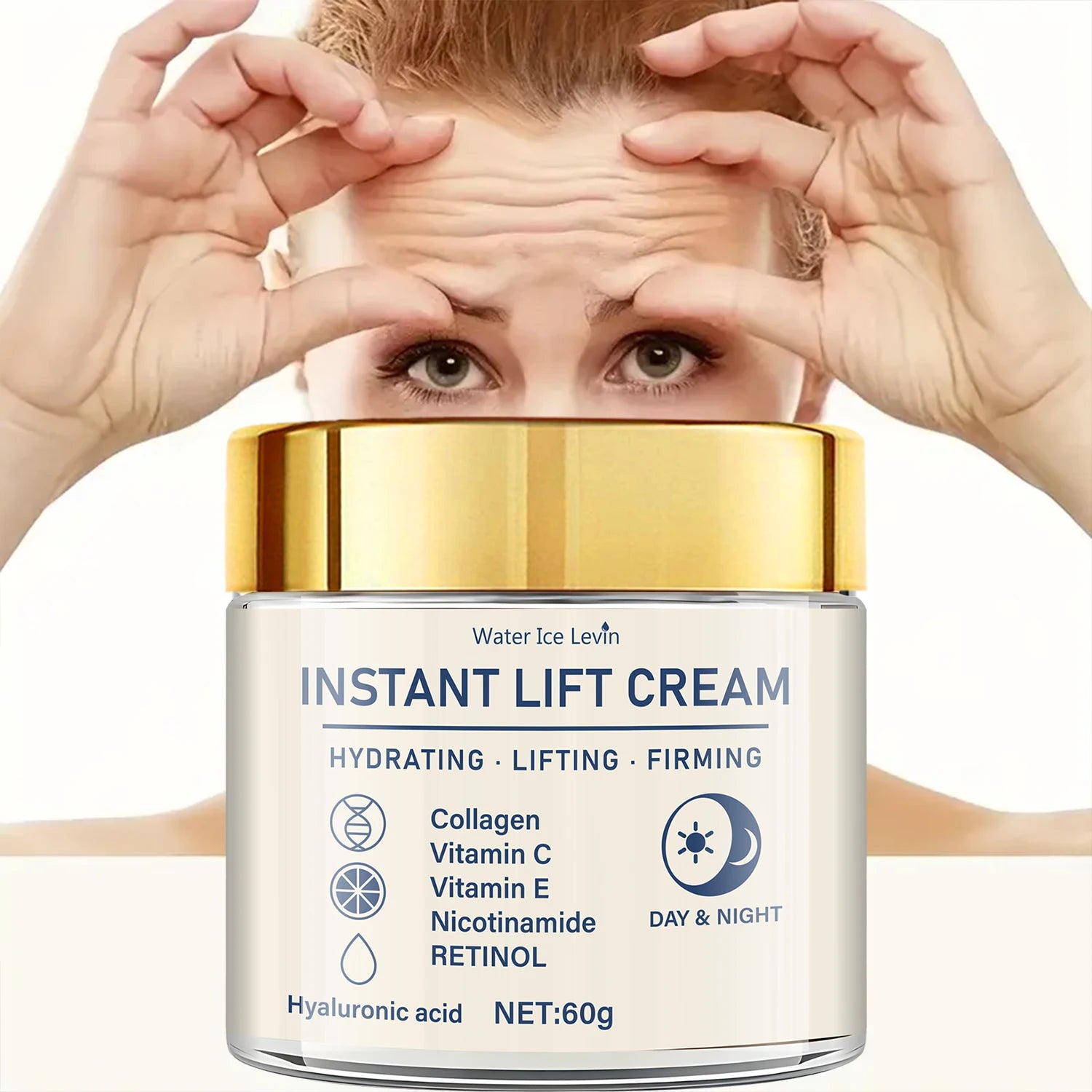 Facial Firming Lifting Cream - Rich in Hyaluronic Acid, Retinol, Firming and Firming, Moisturizing Skin, Suitable for Any Skin, Daily Skin Care Products