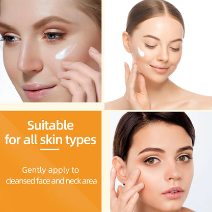 Turmeric &amp; Vitamin C Cream -Lightweight Nourishment for Face&amp; Neck, Fast-Absorbing HydrationAll Skin Types