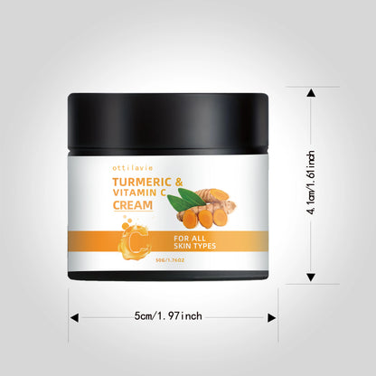 Turmeric &amp; Vitamin C Cream -Lightweight Nourishment for Face&amp; Neck, Fast-Absorbing HydrationAll Skin Types