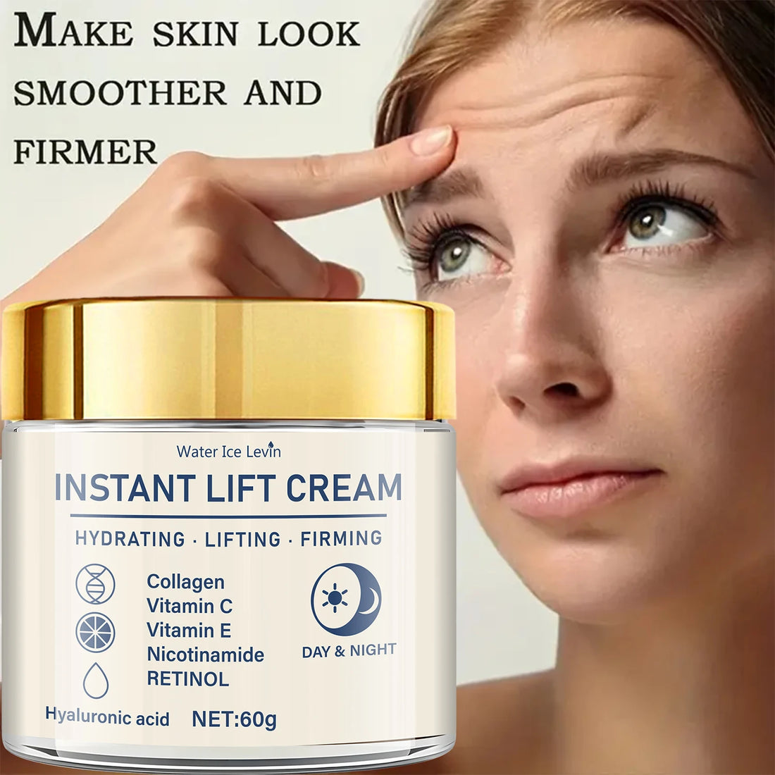 Facial Firming Lifting Cream - Rich in Hyaluronic Acid, Retinol, Firming and Firming, Moisturizing Skin, Suitable for Any Skin, Daily Skin Care Products