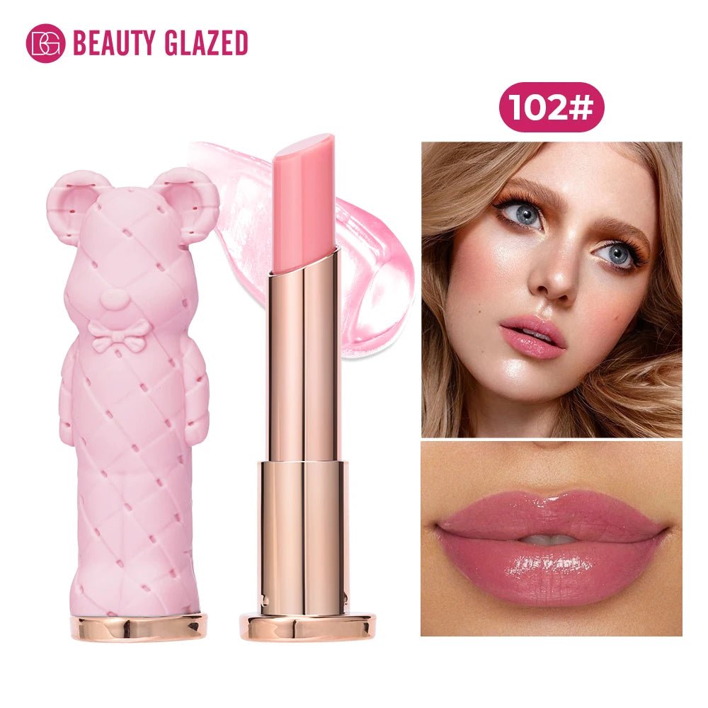 Beauty Glazed Bear Moisturizing Lipstick,Colored Lip Balm,Nourishing Lip stick,Easy To Color,Watery - TouchGuard