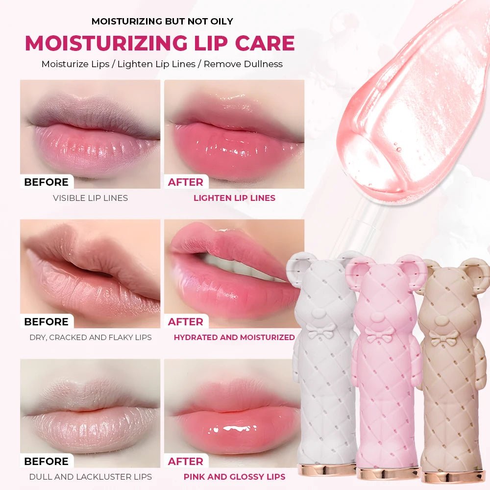 Beauty Glazed Bear Moisturizing Lipstick,Colored Lip Balm,Nourishing Lip stick,Easy To Color,Watery - TouchGuard