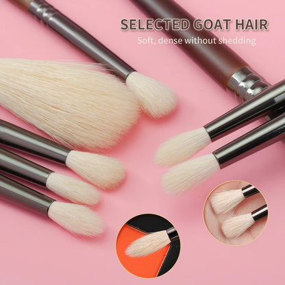BETHY BEAUTY Smudge Makeup brushes 3PCS Natural Goat Hair Eyeshadow Detail and Highlight Blending Beauty Cosmetic Brushes - TouchGuard