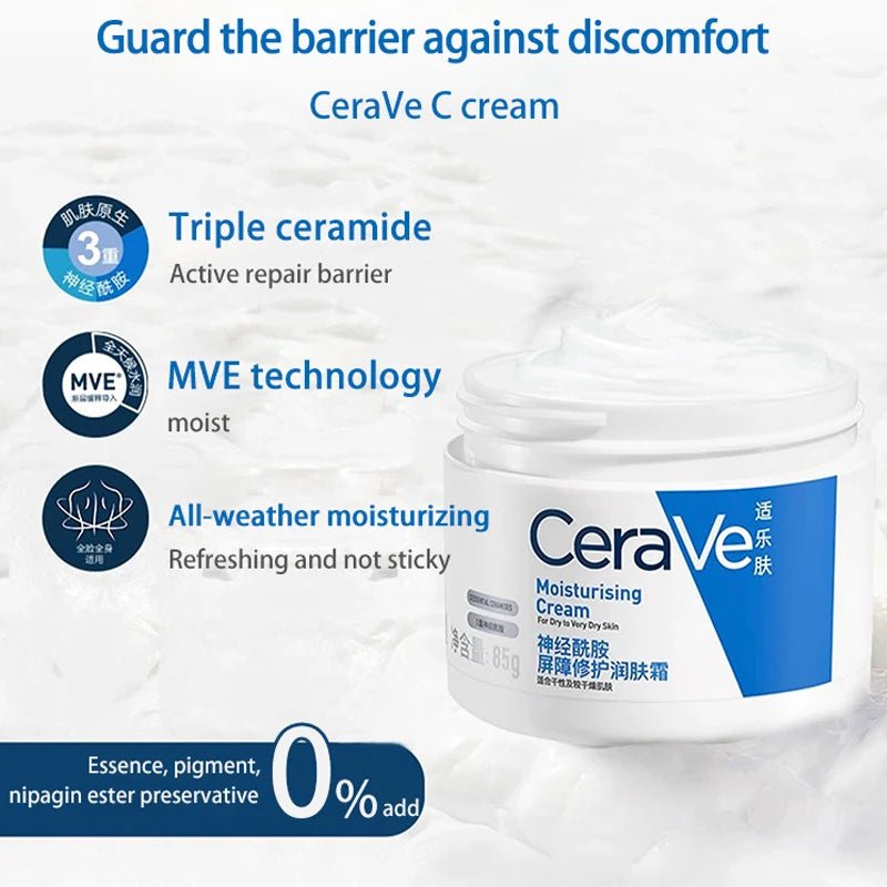 CeraVe Moisturizing Cream 85g Body Cream with Hyaluronic Acid and Ceramidesand Face Moisturizer for Dry Skin Oil - Free - TouchGuard