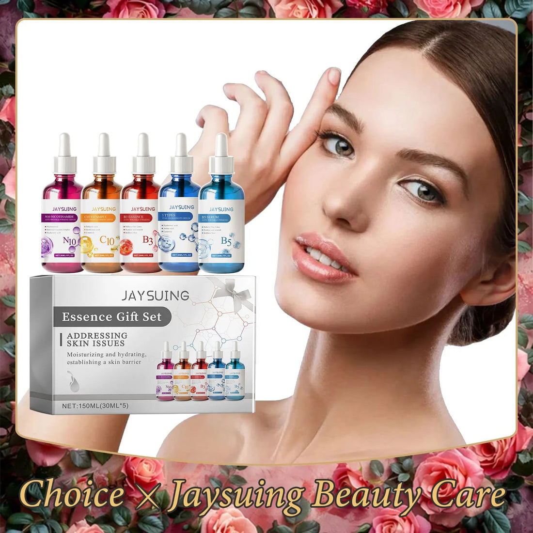 Facial Skin Care Serum Gift Set Moisturizing Nourish Fade Fine Lines Firming Wrinkles Brighten Skin Tone Smooth Face Essence Kit - TouchGuard