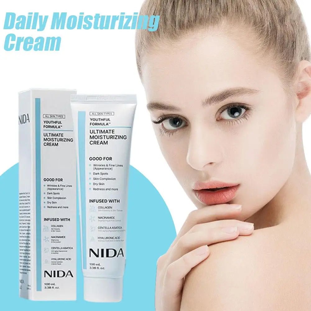 NIDA Moisturizing Cream Multi - Action Rejuvenating Face Cream Repairs Damage Ultimate Cream For All Skin Types Korean Skin Care - TouchGuard
